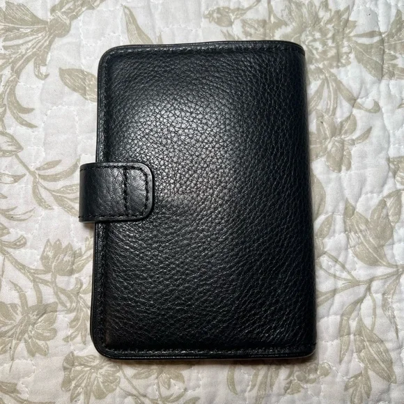 Michael Kors Black Leather Wallet Passport Holder Minimalist Quiet Luxury Travel - Picture 4 of 10